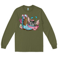 Army Green Easter cowboy boots hat Long Sleeve Tee - OliviaCreatesArt