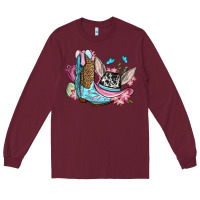 Burgundy Easter cowboy boots hat Long Sleeve Tee - OliviaCreatesArt