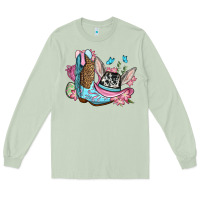 Matcha Easter cowboy boots hat Long Sleeve Tee - OliviaCreatesArt
