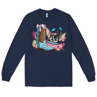 Navy Easter cowboy boots hat Long Sleeve Tee - OliviaCreatesArt