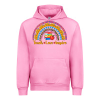 Fuchsia Pink back to school rainbow teach love inspire Urban Hoodie - AdoDesignShop