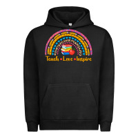 Pigment Black back to school rainbow teach love inspire Urban Hoodie - AdoDesignShop