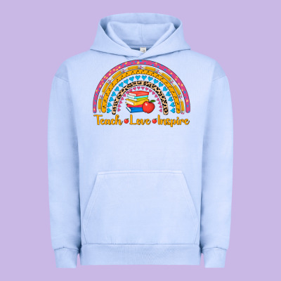 Back To School Rainbow Teach Love Inspire Urban Hoodie Designed By Adodesignshop