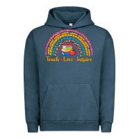 Pigment Midnight Navy back to school rainbow teach love inspire Urban Hoodie - AdoDesignShop
