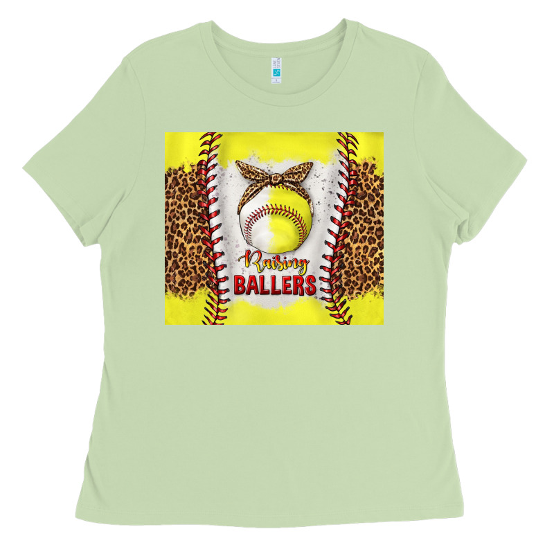 Raising Ballers With Baseball And Softball Leopard Tumbler Tbs Ladies Tee by TumblerDesignByShophia | Teevron