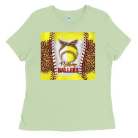 Matcha raising ballers with baseball and softball leopard tumbler tbs Ladies Tee - TumblerDesignByShophia