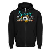 Black western leopard cowhide sunflowers  glitter mom soccer Zipper Hoodie - Artiststas