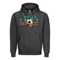 Charcoal Heather western leopard cowhide sunflowers  glitter mom soccer Zipper Hoodie - Artiststas