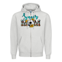 Western Leopard Cowhide Sunflowers  Glitter Mom Soccer Zipper Hoodie | Teevron