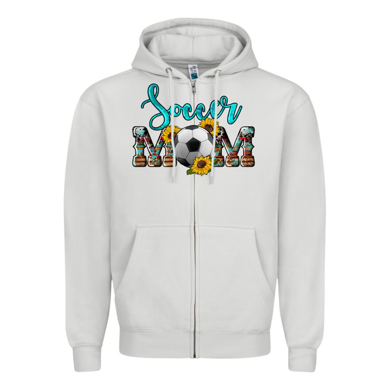 Western Leopard Cowhide Sunflowers  Glitter Mom Soccer Zipper Hoodie by Artiststas | Teevron