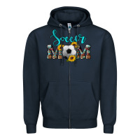 Navy western leopard cowhide sunflowers  glitter mom soccer Zipper Hoodie - Artiststas