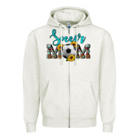 Oatmeal Heather western leopard cowhide sunflowers  glitter mom soccer Zipper Hoodie - Artiststas
