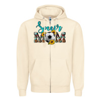 Sandshell western leopard cowhide sunflowers  glitter mom soccer Zipper Hoodie - Artiststas