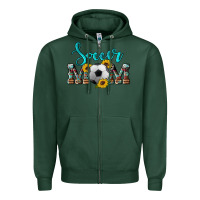 Sports Green western leopard cowhide sunflowers  glitter mom soccer Zipper Hoodie - Artiststas