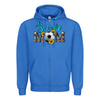 True Royal western leopard cowhide sunflowers  glitter mom soccer Zipper Hoodie - Artiststas