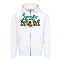 White western leopard cowhide sunflowers  glitter mom soccer Zipper Hoodie - Artiststas