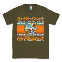 Army Green sunflowers hexagon frame mama Classic Tee - Jasminsmagicworld