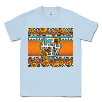 Dusty Blue sunflowers hexagon frame mama Classic Tee - Jasminsmagicworld