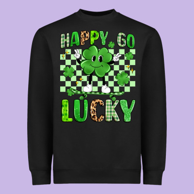 Happy Go Lucky Heavyweight Sweatshirt Designed By Artiststas