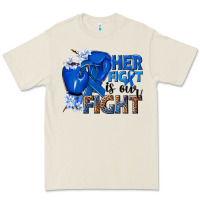 Bone Her fight is our fight Colon Cancer blue ribbon Premium Tee - NancyCooperArtShop