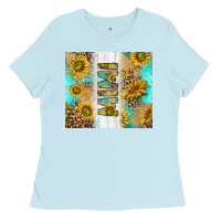 Baby Blue western mother's day mimi with turquoise and sunflowers and leopard tu Ladies Tee - TumblerDesignByShophia