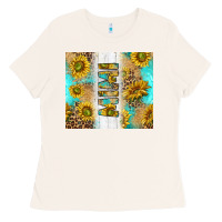 Bone western mother's day mimi with turquoise and sunflowers and leopard tu Ladies Tee - TumblerDesignByShophia