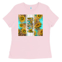Bubblegum Pink western mother's day mimi with turquoise and sunflowers and leopard tu Ladies Tee - TumblerDesignByShophia