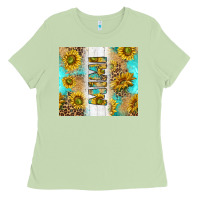 Matcha western mother's day mimi with turquoise and sunflowers and leopard tu Ladies Tee - TumblerDesignByShophia
