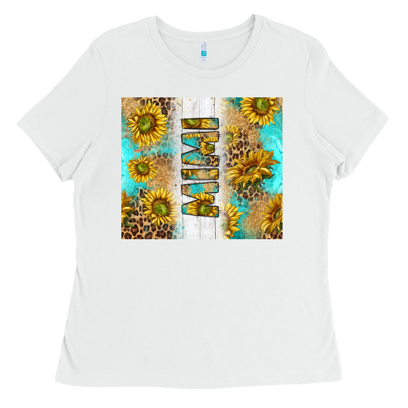 Western Mother's Day Mimi With Turquoise And Sunflowers And Leopard Tu Ladies Tee by TumblerDesignByShophia | Teevron