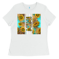 White western mother's day mimi with turquoise and sunflowers and leopard tu Ladies Tee - TumblerDesignByShophia
