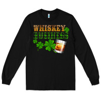 Black St. Patrick's Day whiskey business Long Sleeve Tee - OliviaCreatesArt
