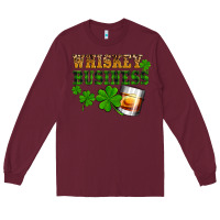 Burgundy St. Patrick's Day whiskey business Long Sleeve Tee - OliviaCreatesArt