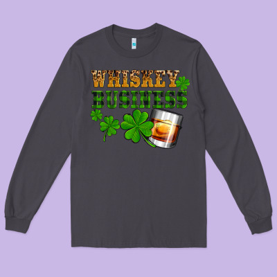 St. Patrick's Day Whiskey Business Long Sleeve Tee Designed By Oliviacreatesart