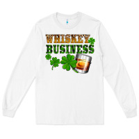 White St. Patrick's Day whiskey business Long Sleeve Tee - OliviaCreatesArt