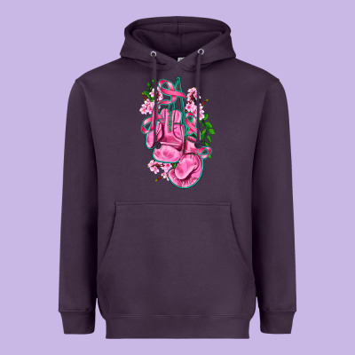 Cancer Boxing Gloves With Ribbon Heavyweight Hoodie Designed By Adodesignshop