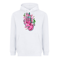 White cancer boxing gloves with ribbon Heavyweight Hoodie - AdoDesignShop