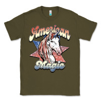 Army Green American unicorn magic Classic Tee - HowdyJamesFarm