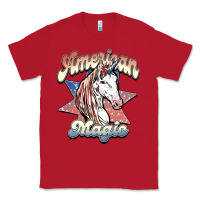 Red American unicorn magic Classic Tee - HowdyJamesFarm