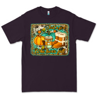 Plum just a girl who loves fall background Premium Tee - Jasminsmagicworld