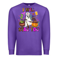 Purple i will stab you nurse Premium Sweatshirt - AdoDesignShop