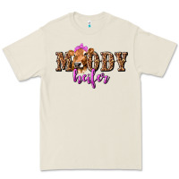 Bone Moody Heifer with Leopard Premium Tee - texasbilliewilder