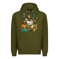 Army Green Fall Vibes Chicken Premium Hoodie - LillyAllenDesigns