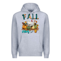 Heather Grey Fall Vibes Chicken Premium Hoodie - LillyAllenDesigns