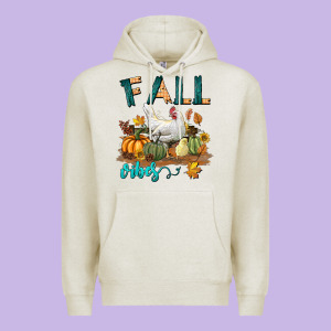 Fall Vibes Chicken Premium Hoodie Designed By Lillyallendesigns