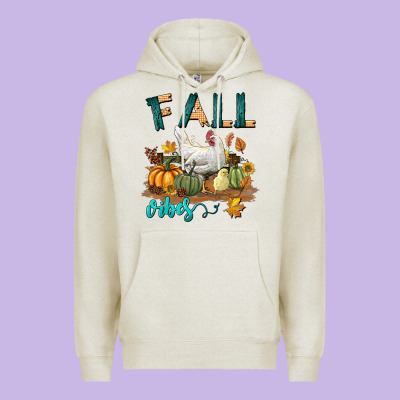 Fall Vibes Chicken Premium Hoodie Designed By Lillyallendesigns