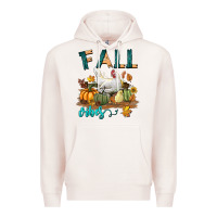 Pale Pink Fall Vibes Chicken Premium Hoodie - LillyAllenDesigns