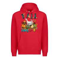 Red Fall Vibes Chicken Premium Hoodie - LillyAllenDesigns