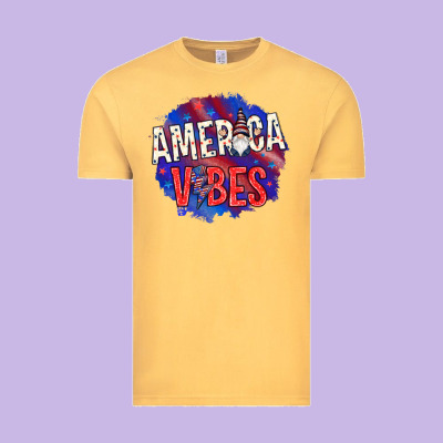 America Vibes With Gnome Vintage Tee Designed By Howdyjamesfarm