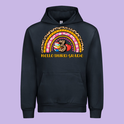 Back To School Rainbow Hello Third Grade Urban Hoodie Designed By Adodesignshop