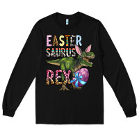 Black Easter Saurus Rex Long Sleeve Tee - OliviaCreatesArt